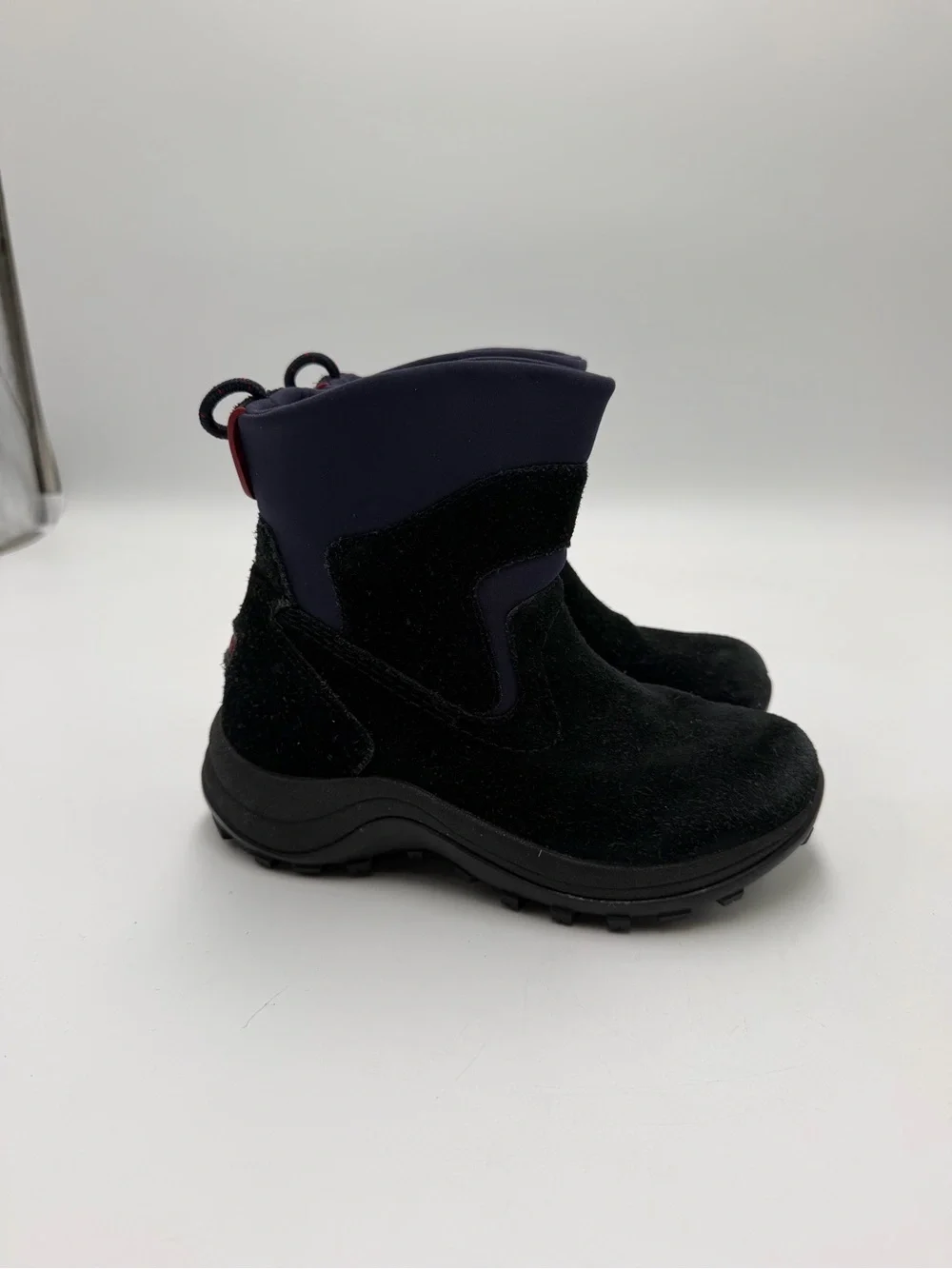 LL Bean Snow winter suede mid ankle boots Child Size 2 Thinsulate Blue Pur.